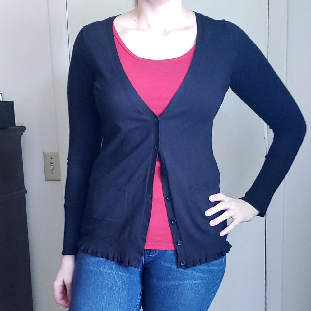 Express Black Button Up Cardigan